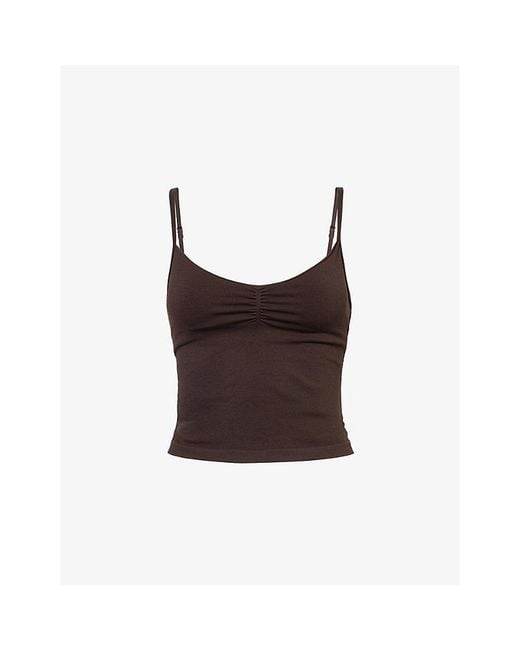 WE Are Tala Brown Sculpt Seamless Ruched Vest Top