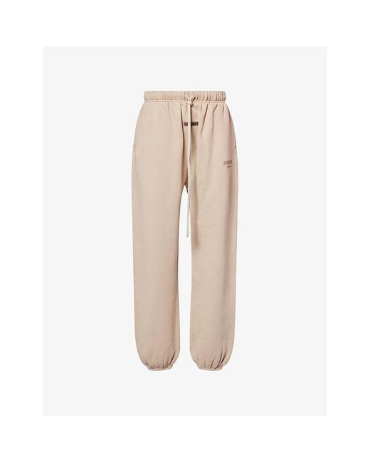 Fear Of God Natural Embossed-Branding Wide-Leg Cotton-Blend Jogging Bottoms
