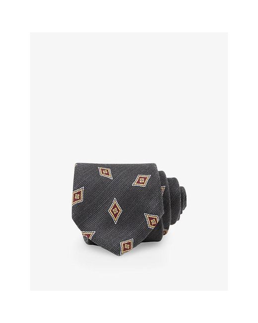 Reiss Black Decio Silk Tie for men