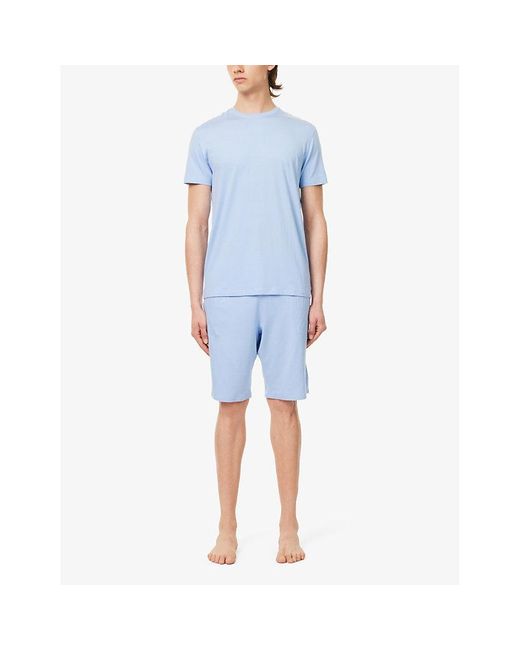 Derek Rose Blue Basel Relaxed-fit Stretch-woven Pyjama Shorts X for men