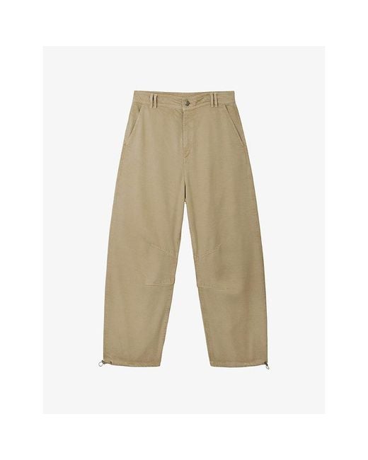 The White Company Natural Barrel-Leg Lyocell And Cotton Trousers