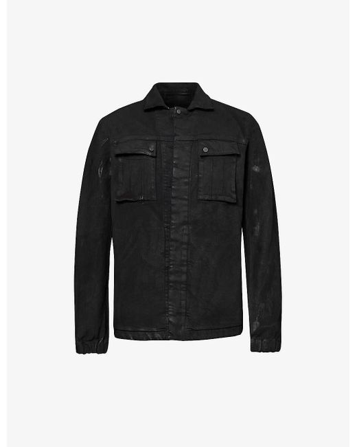 Boris Bidjan Saberi Black Relaxed-fit Chest-pocket Denim-blend Overshirt for men