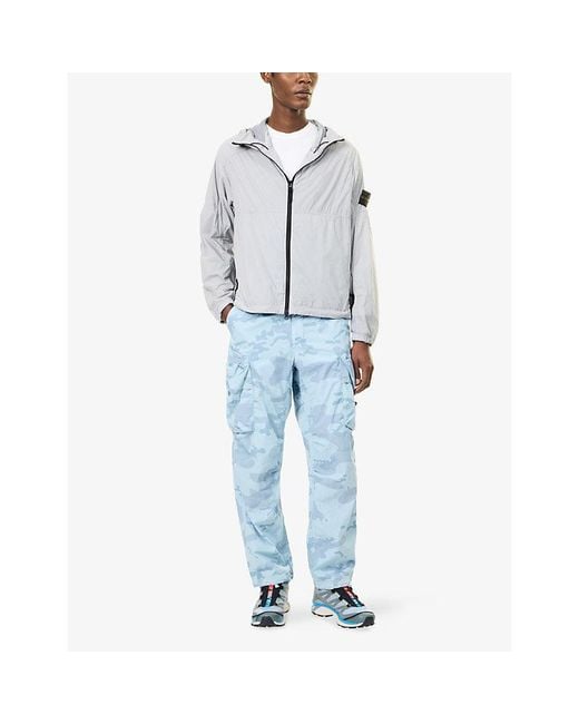Stone Island Gray Ultralight Hooded Woven Jacket for men