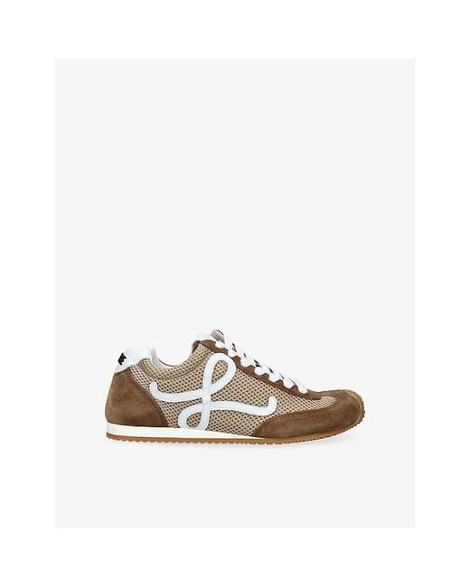 Loewe Natural Ballet Runner 2.0 Suede And Mesh Trainers