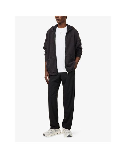 GYMSHARK Black Hybrid Straight-Leg Jersey Jogging Bottoms for men