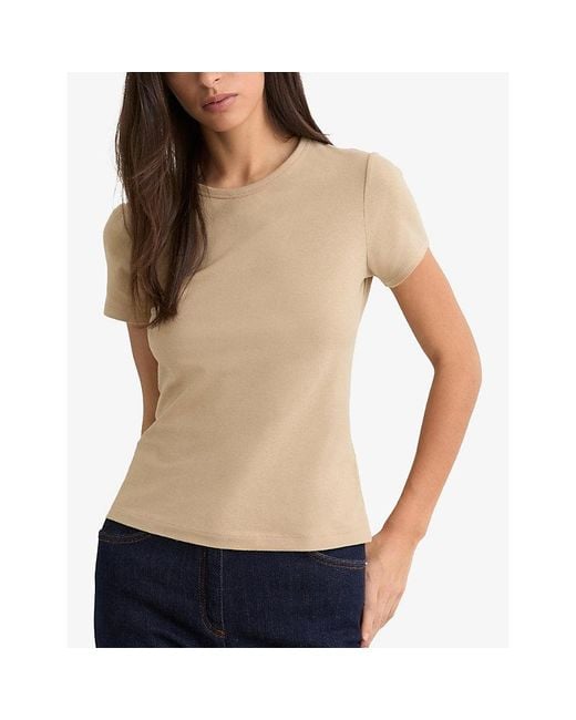 Reiss Natural Jolie Slim-Fit Cotton-Jersey T-Shirt