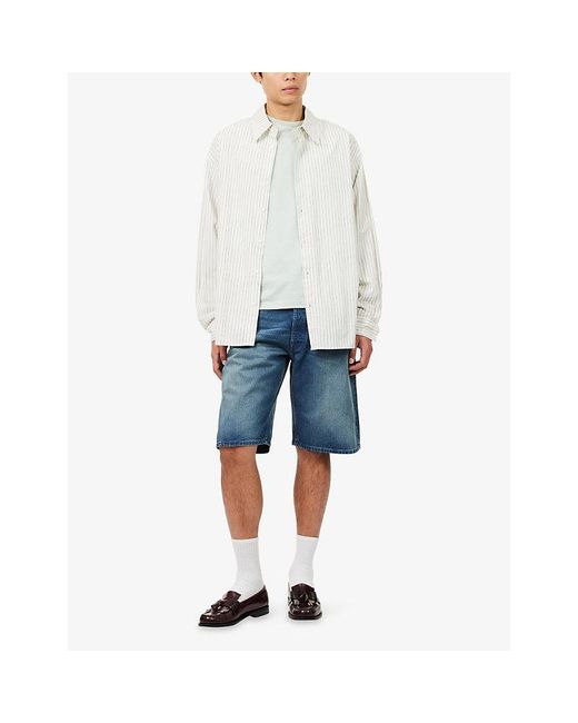 Nudie Jeans Blue Zeb Mid-Rise Denim Shorts for men