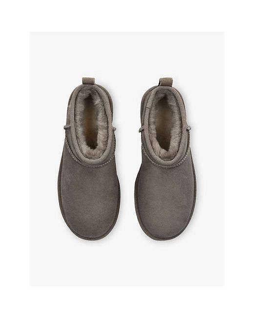 Ugg Gray Utra Mini Suede Ankle Boots