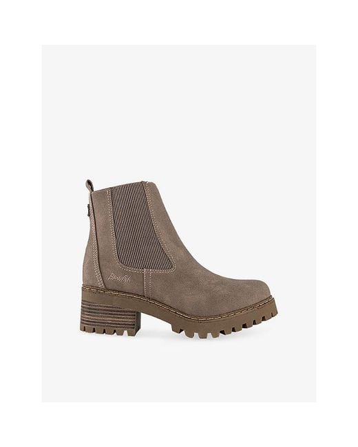 Blowfish Brown Leven Faux-Suede Chelsea Boots