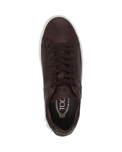 Tod's Brown Tennis Leather Trainers for men
