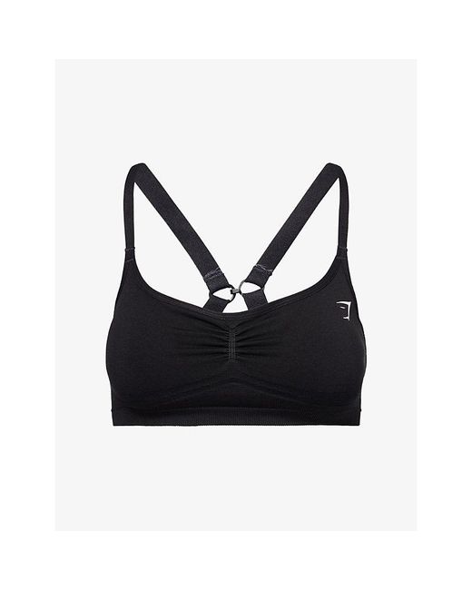 GYMSHARK Black Lift Seamless Stretch-Woven Sports Bra