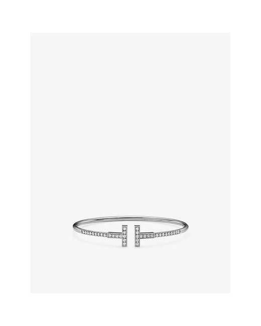 Tiffany & Co White Tiffany T Wire 18Ct- And 0.48Ct Brilliant-Cut Diamond Bracelet