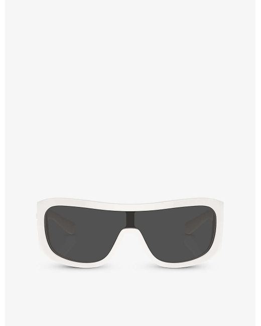 Dolce & Gabbana Gray Dg4454 Rectangle-frame Acetate Sunglasses