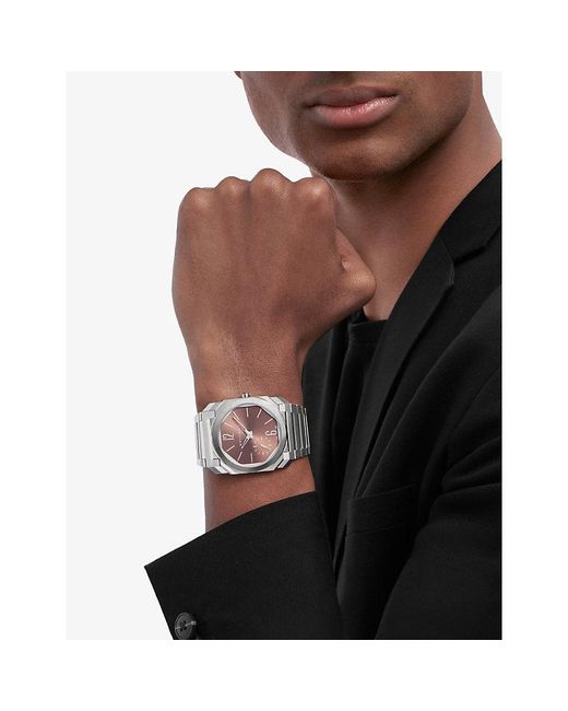 BVLGARI Metallic Octo Finissimo Stainless-Steel Automatic Watch for men