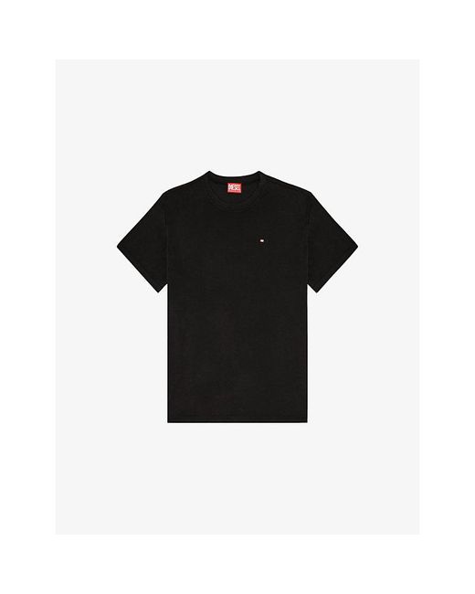 DIESEL Black T-Norms Logo-Embroidered Modal-Blend T-Shirt for men