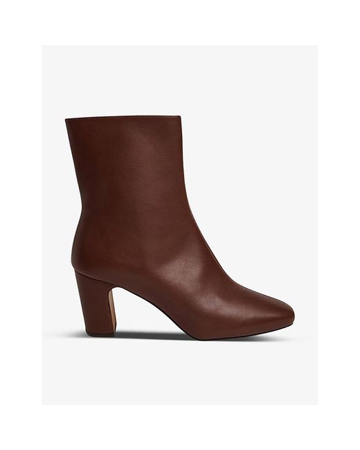 Whistles Brown Holan Heeled Leather Ankle Boots