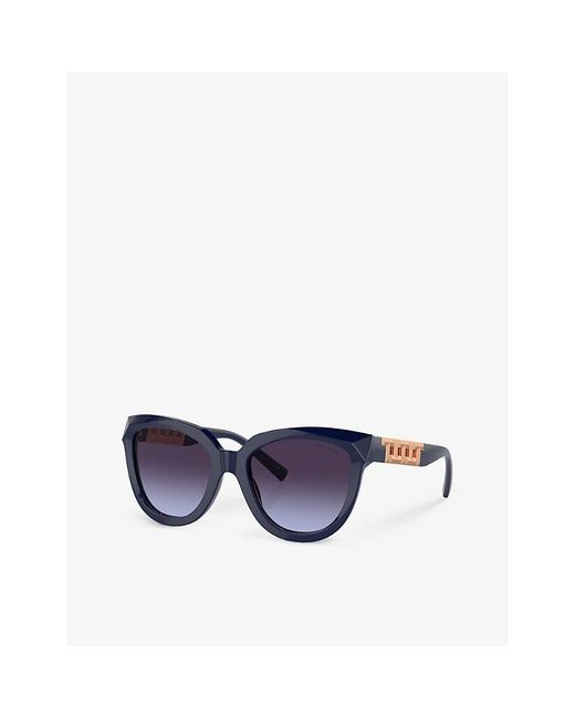 Tiffany & Co Blue Tf4215 Cat Eye-frame Acetate Sunglasses