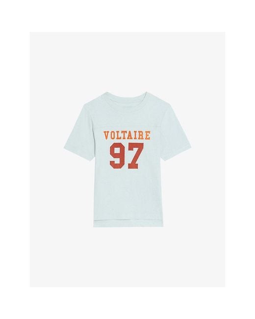 Zadig & Voltaire White Boo Rhinestone-Embellished Cotton-Jersey T-Shirt