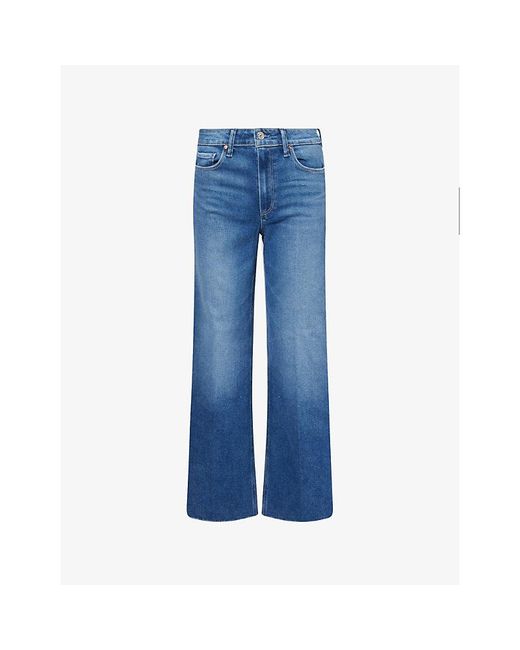PAIGE Blue Anessa 31' Wide-Leg Denim Jeans
