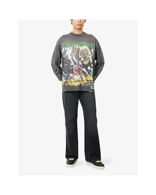 Represent Green X Iron Maiden Relaxed-Fit Cotton T-Shirt for men