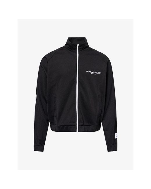 GALLERY DEPT. Black French Embossed-Logo Cotton-Jersey Track Jacket for men