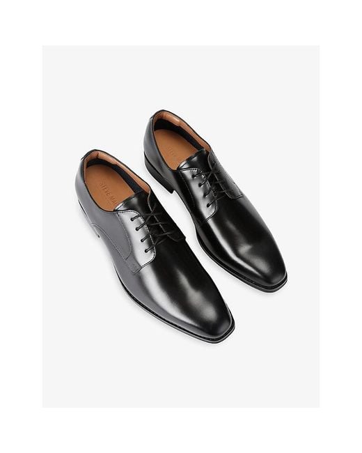Steve Madden Black Parscal Leather Shoes for men