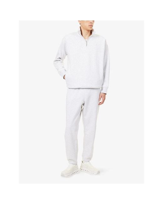On Shoes White Club Collective 1/4 Zip Cott-Blend Sweatshirt for men