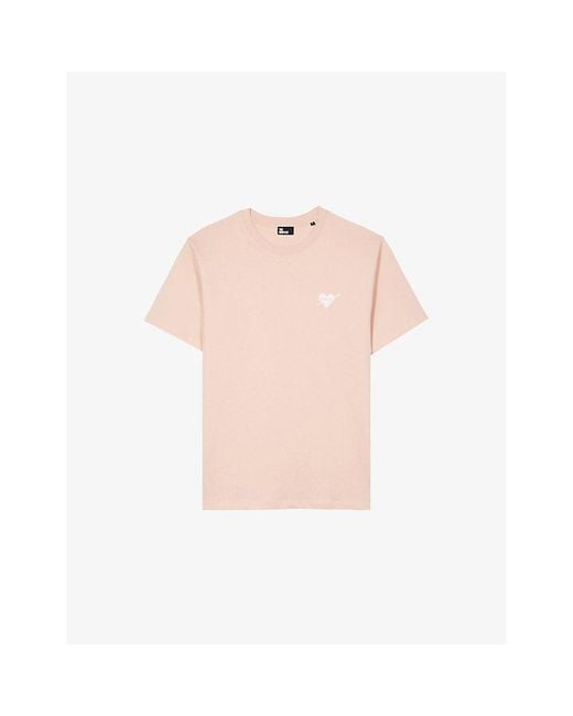 The Kooples Pink Logo-Print Short-Sleeve Cotton T-Shirt for men