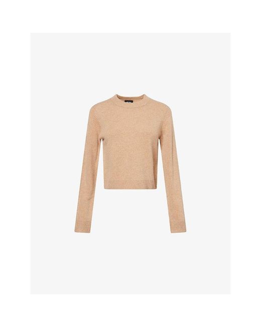 ME+EM White Round-Neck Ribbed-Trim Cashmere Jumper