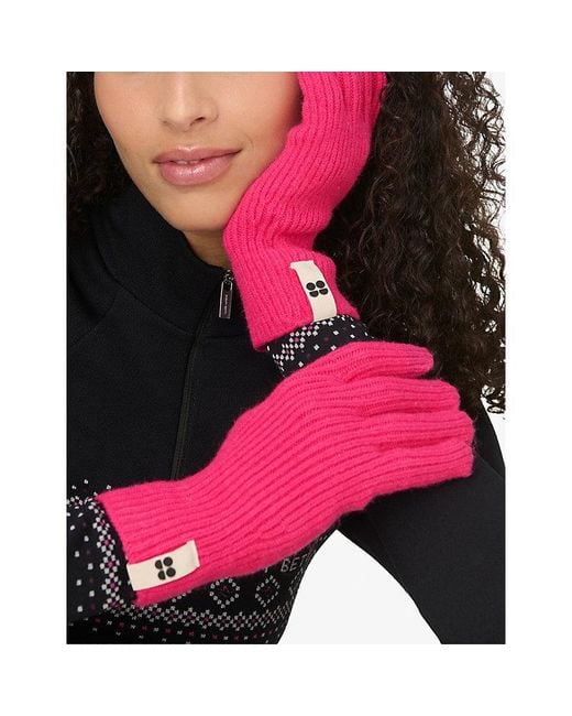 Sweaty Betty Pink Soft Cloud Knitted Wool-Blend Gloves
