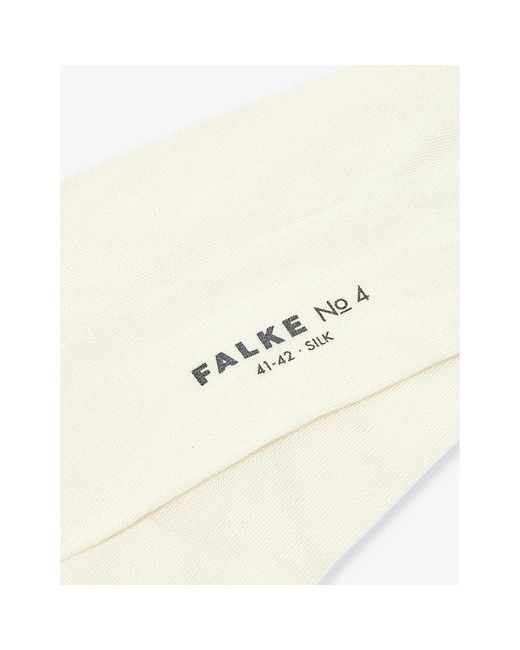 Falke White No. 4 Logo-print Silk-blend Knitted Socks for men
