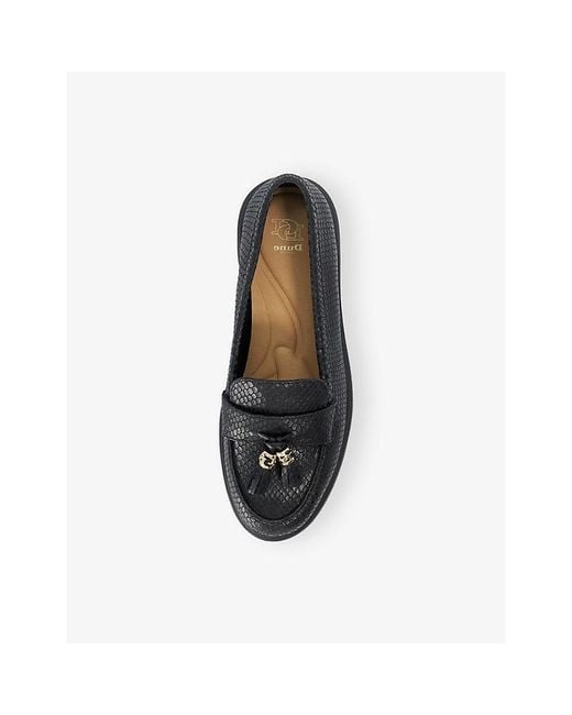 Dune Black Glissade Leather Loafers
