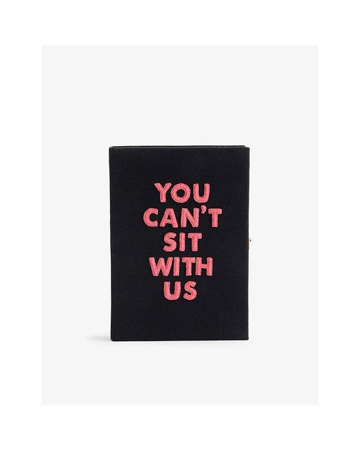 Olympia Le-Tan Black You Can't Sit With Us Cotton, Wool And Silk-blend Clutch Bag