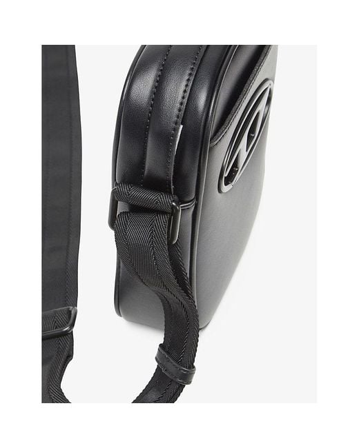 DIESEL Black Holi-d Logo-embossed Faux-leather Cross-body Bag for men