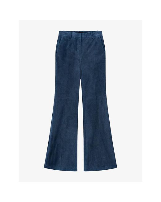 Joseph Blue Tafira Flared Suede Trousers