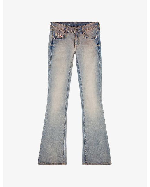 DIESEL Gray 1969 D-ebbey Flared-leg Low-rise Denim Jeans