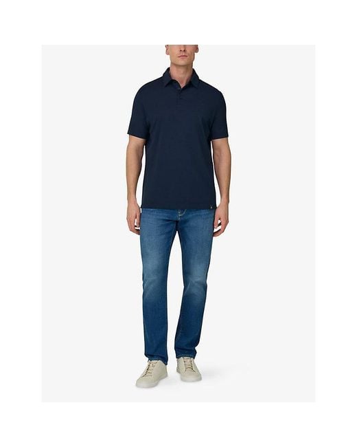 Boggi Blue Regular-Fit Stretch Pima Cotton Polo Shirt for men