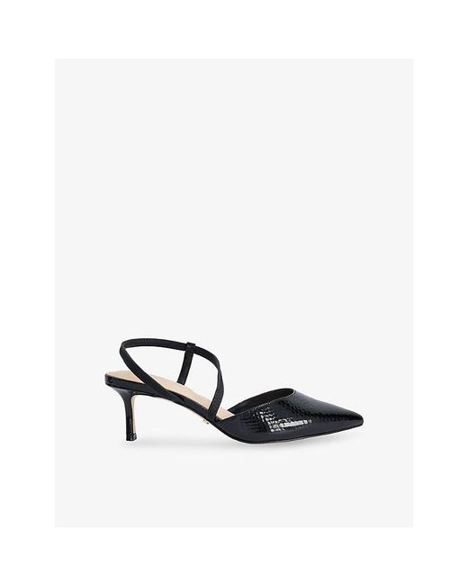 Dune Black Charming Leather Slingbacks