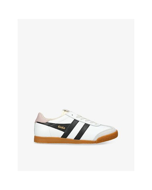 Gola White Elan Leather Low-Top Trainers