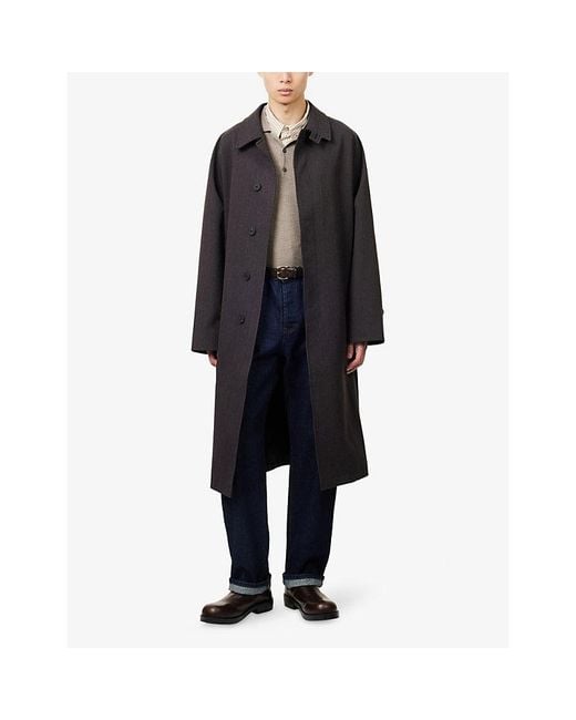 Studio Nicholson Black Crowe Cotton-Blend Coat for men