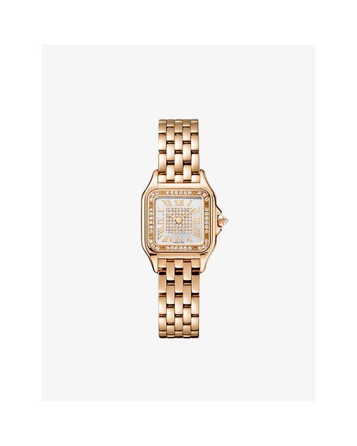 Cartier Metallic Unisex Crwjpn0039 Panthère De Small 18ct Rose-gold And 0.23ct Brilliant-cut Diamond Quartz Watch