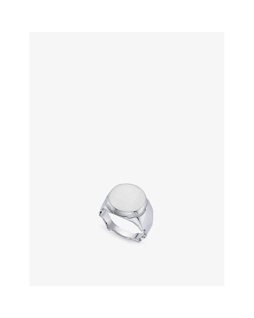 La Maison Du Couturier White Biiju Sunlight 925 Sterling- Signet Ring