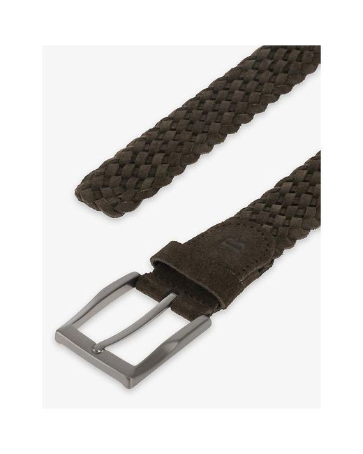 Boggi Black Woven Suede Belt for men