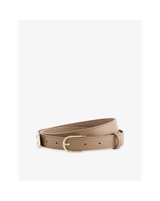 Victoria Beckham Natural Dorian B Finite Leather Belt