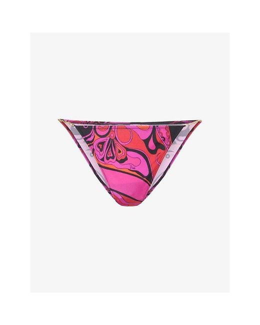 Emilio Pucci Purple Orchidee Printed Bikini Bottoms