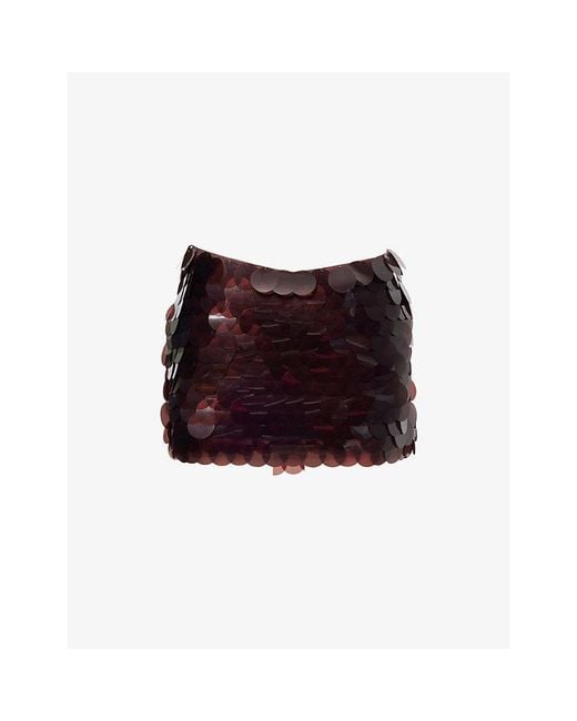 CULTNAKED Purple Shuffle Sequin Woven Mini Skort