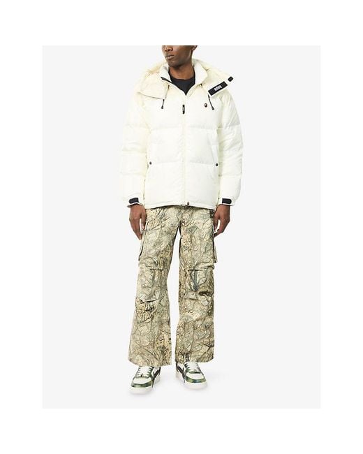 A Bathing Ape White One Point Relaxed-Fit Shell-Down Jacket for men