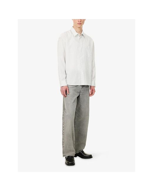 FRAME White Striped Pyjama Long-Sleeve Woven Shirt for men