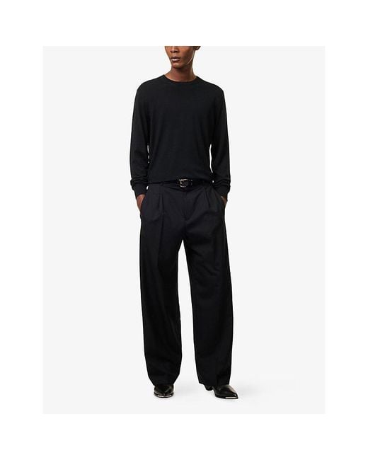 Tom Ford Blue Crewneck Long-Sleeve Wool Jumper for men