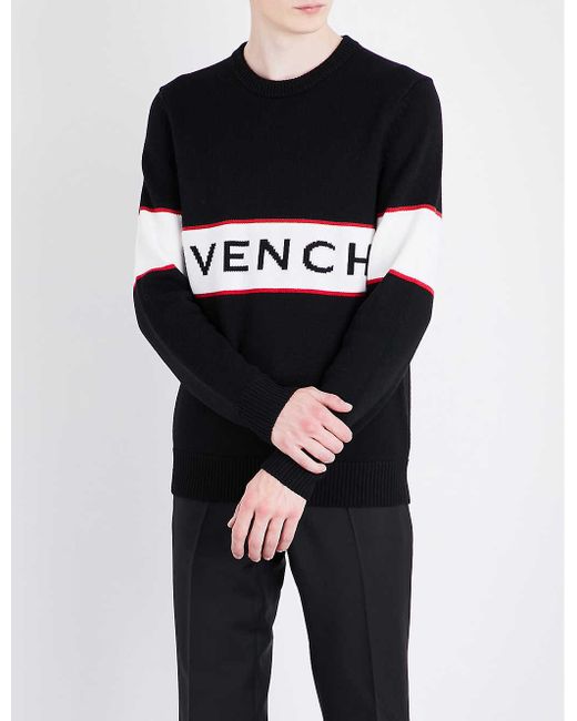 Givenchy Black Logo Wool Jumper for men